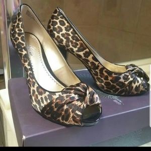 Satin Leopard Heels